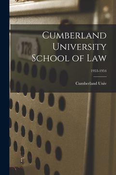 portada Cumberland University School of Law; 1953-1954