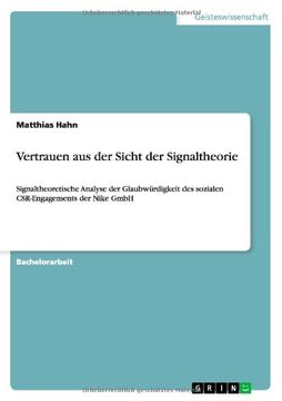 portada Vertrauen aus der Sicht der Signaltheorie (German Edition)