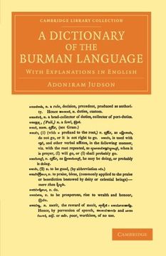 portada A Dictionary of the Burman Language Paperback (Cambridge Library Collection - Perspectives From the Royal Asiatic Society) (in English)