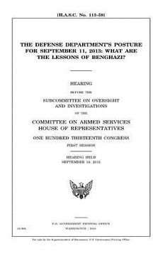 portada The Defense Department's posture for September 11, 2013: what are the lessons of Benghazi?