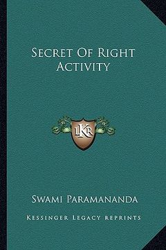 portada secret of right activity (en Inglés)