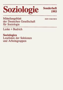 portada Sociologica: Leseliste Der Sektionen Und Arbeitsgruppen (en Alemán)