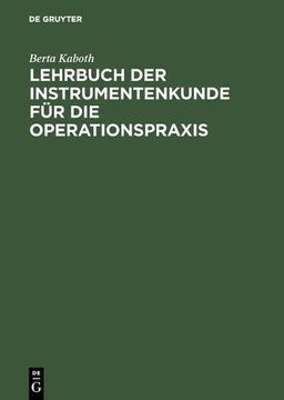 portada Lehrbuch Der Instrumentenkunde Fur Die Operationspraxis