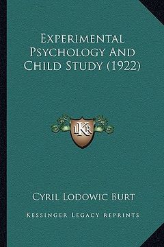 portada experimental psychology and child study (1922) (en Inglés)