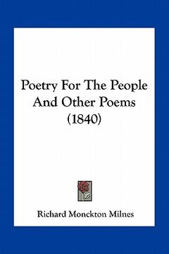 portada poetry for the people and other poems (1840) (in English)