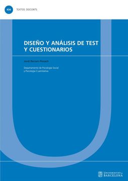 portada Diseño y Análisis de Test y Cuestionarios: 436 (Textos Docents)