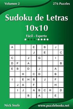 portada Sudoku de Letras 10x10 - De Fácil a Experto - Volumen 2 - 276 Puzzles