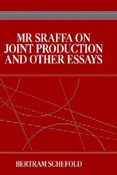 portada mr sraffa on joint production and other essays (en Inglés)