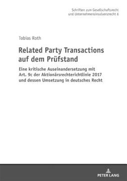 portada Related Party Transactions auf dem Pruefstand: Eine Kritische Auseinandersetzung mit Art. 9c der Aktionaersrechterichtlinie 2017 und Dessen Umsetzung in Deutsches Recht -Language: German (en Alemán)