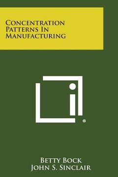 portada Concentration Patterns in Manufacturing (in English)