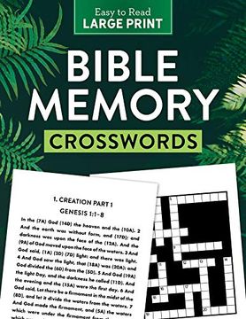 portada Bible Memory Crosswords Large Print: Dozens of Challenging Puzzles! (en Inglés)