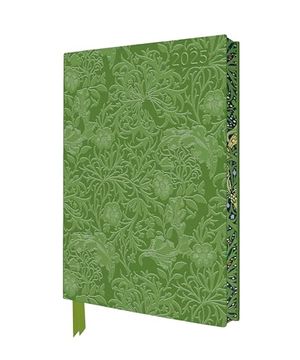 portada William Morris: Seaweed 2025 Artisan art Vegan Leather Diary Planner - Page to View With Notes