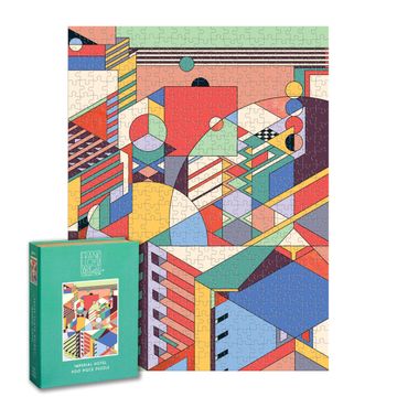 portada Galison Frank Lloyd Wright Imperial Hotel – 500 Piece Book Puzzle Featuring Tokyo Hotel Geometric Pattern Artwork Packaged in Magnetic Keepsake Book Sized box