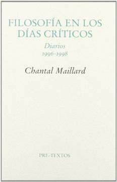 portada Filosofía en los Días Críticos. Diarios 1996 - 1998