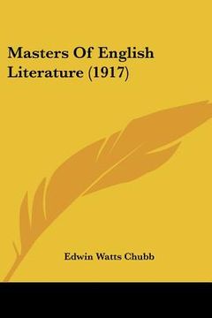 portada masters of english literature (1917) (en Inglés)