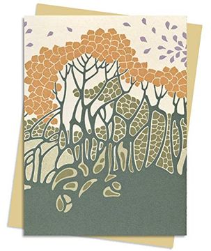 portada Autumn Leaves (Art Nouveau) Greeting Card Pack: Pack of 6 (Greeting Cards) (en Inglés)