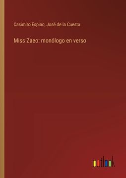 portada Miss Zaeo: monólogo en verso