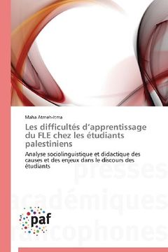 portada Les Difficultes D'Apprentissage Du Fle Chez Les Etudiants Palestiniens