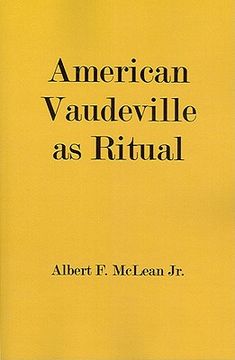 portada american vaudeville as ritual (en Inglés)