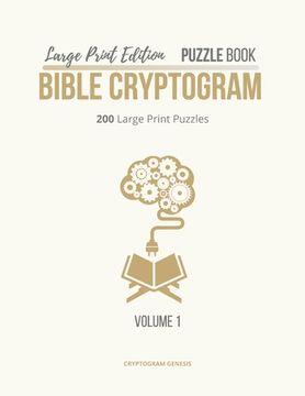 portada Large Print Edition Puzzle Book Bible Cryptogram: Bible Cryptograms, Cryptogram Puzzle Book With Bible Verses, Large Print Christian Cryptograms