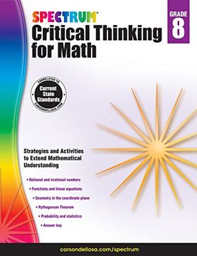 portada Spectrum Critical Thinking for Math, Grade 8 (en Inglés)