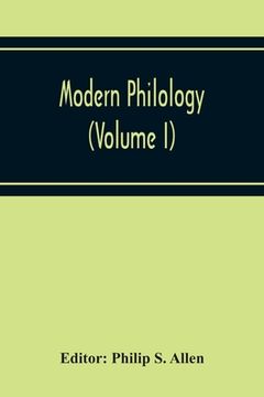 portada Modern Philology (Volume I) (en Inglés)