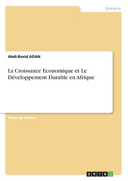 portada La Croissance Economique et Le Développement Durable en Afrique (in French)
