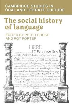 portada The Social History of Language (Cambridge Studies in Oral and Literate Culture) (in English)