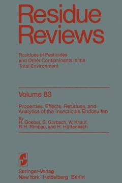 portada Properties, Effects, Residues, and Analytics of the Insecticide Endosulfan