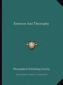 portada emerson and theosophy (en Inglés)