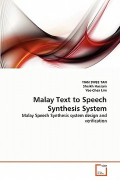 portada malay text to speech synthesis system (en Inglés)