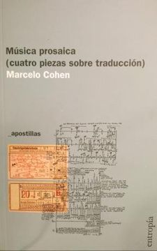 portada Musica Prosaica (Cuatro Piezas Sobre Traduccion) (in Spanish)