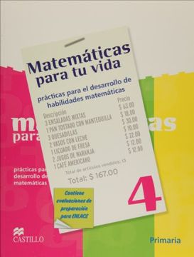 portada matematicas para tu vida 4 contiene evaluaciones de preparacion para enlace. primaria
