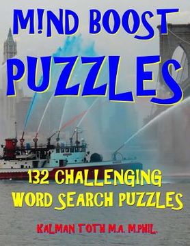 portada M!nd Boost Puzzles: 132 Extra Large Print Word Search Puzzles (en Inglés)