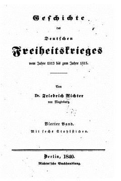 portada Geschichte des deutschen Freiheitskrieges (en Alemán)