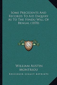 portada some precedents and records to aid enquiry as to the hindu will of bengal (1870)