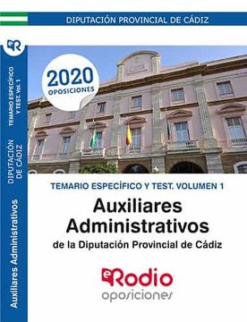 portada Auxiliares Administrativos de la Diputación de Cádiz. Temario Específico y Test. Volumen 1: Diputación Provincial de Cádiz