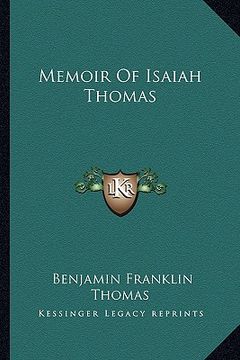 portada memoir of isaiah thomas (en Inglés)