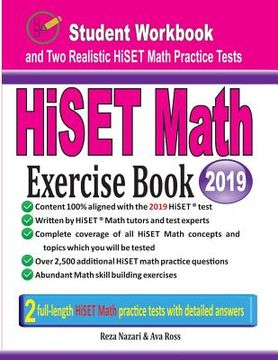 portada HiSET Math Exercise Book: Student Workbook and Two Realistic HiSET Math Tests (en Inglés)