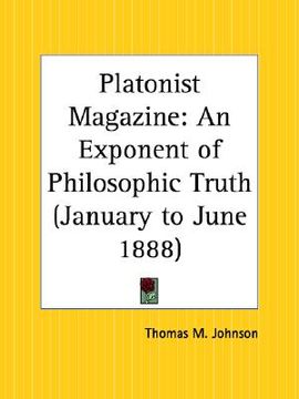 portada platonist magazine: an exponent of philosophic truth, january to june 1888