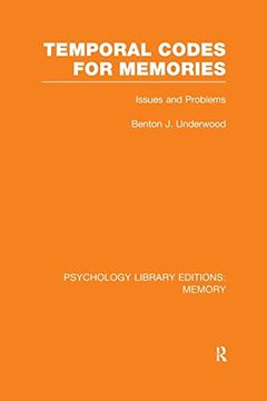 portada Temporal Codes for Memories (Ple: Memory): Issues and Problems (en Inglés)