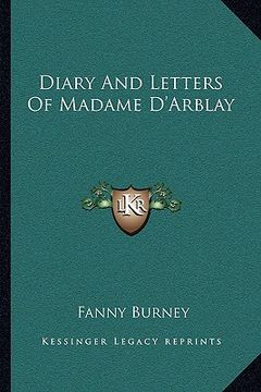 portada diary and letters of madame d'arblay (in English)