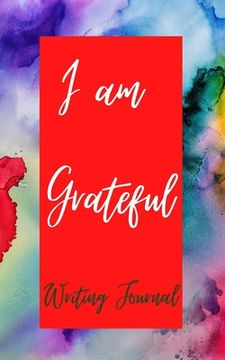portada I am Grateful Writing Journal - Red Purple Watercolor - Floral Color Interior And Sections To Write People And Places (en Inglés)
