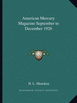 portada american mercury magazine september to december 1926 (en Inglés)