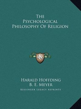 portada the psychological philosophy of religion the psychological philosophy of religion