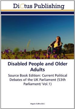 portada Disabled People and Older Adults: Source Book Edition: Current Political Debates of the UK Parliament (53th Parliament/ Vol.1)