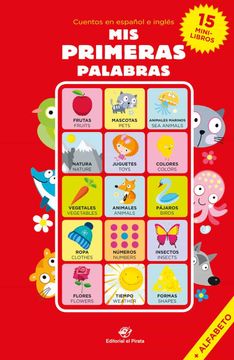 portada Mis Primeras Palabras: Mis Primeras Palabras Cuentos Para Bebés - 15 Minilibros Para Aprender Palabras – Distintas Temáticas, de Cartón y Cuentos Apilables Para Jugar a Construcciones