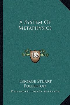 portada a system of metaphysics (en Inglés)