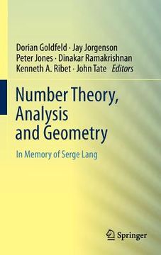 portada number theory, analysis and geometry: in memory of serge lang (en Inglés)