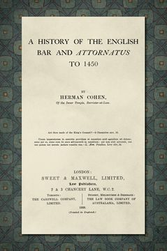 portada A History of the English Bar and Attornatus to 1450 [1929]